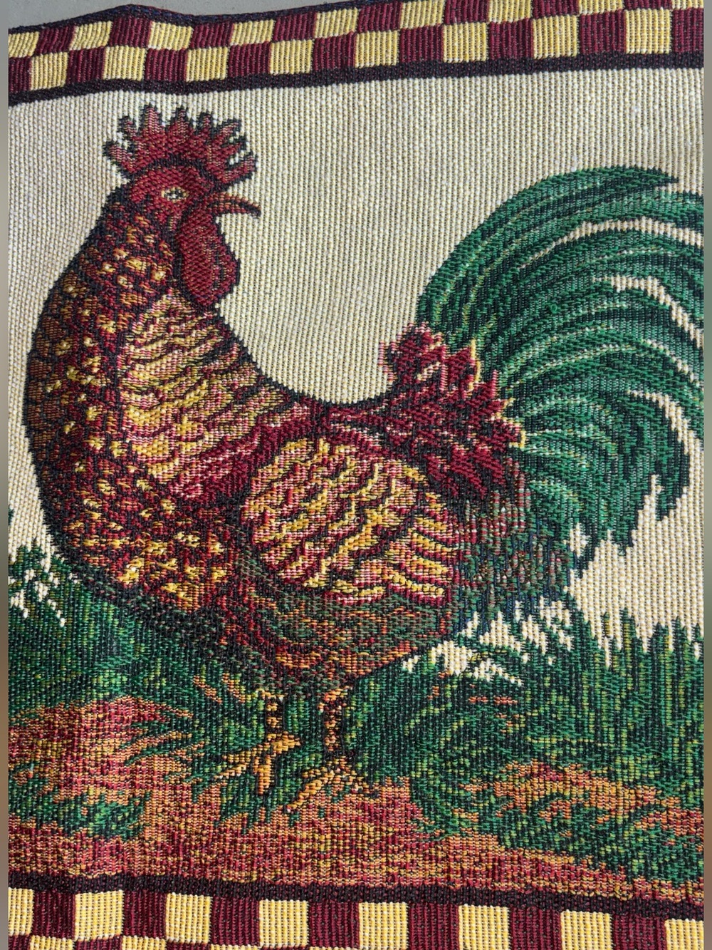 Decorative Country Rooster Tapestry table runner